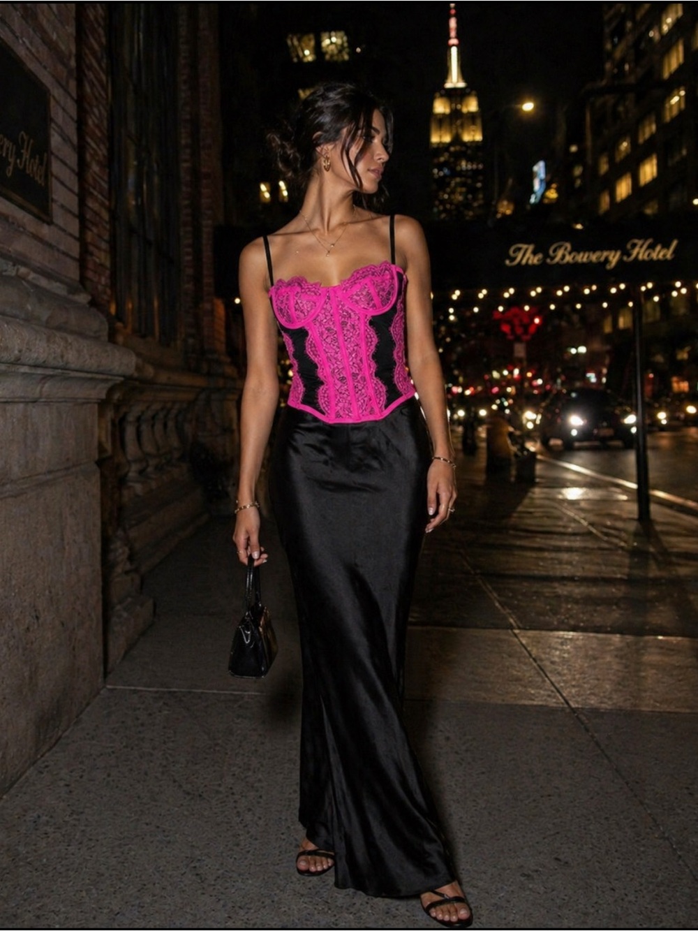 Urban Outfitters Black and Pink Corset